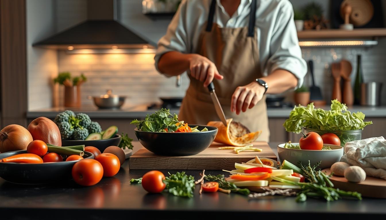 Healthy home cooking bowl